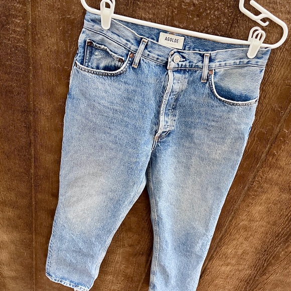 Agolde Riley High Rise Straight Crop Jeans Size 30 - Picture 3 of 14
